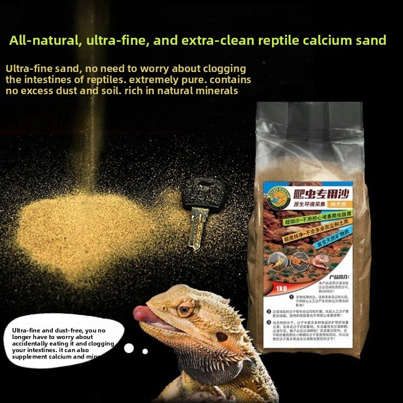 Calcium Powder Reptile - Reptielzand Calciumzand voor baardagaam, woestijnhabitat substraat,